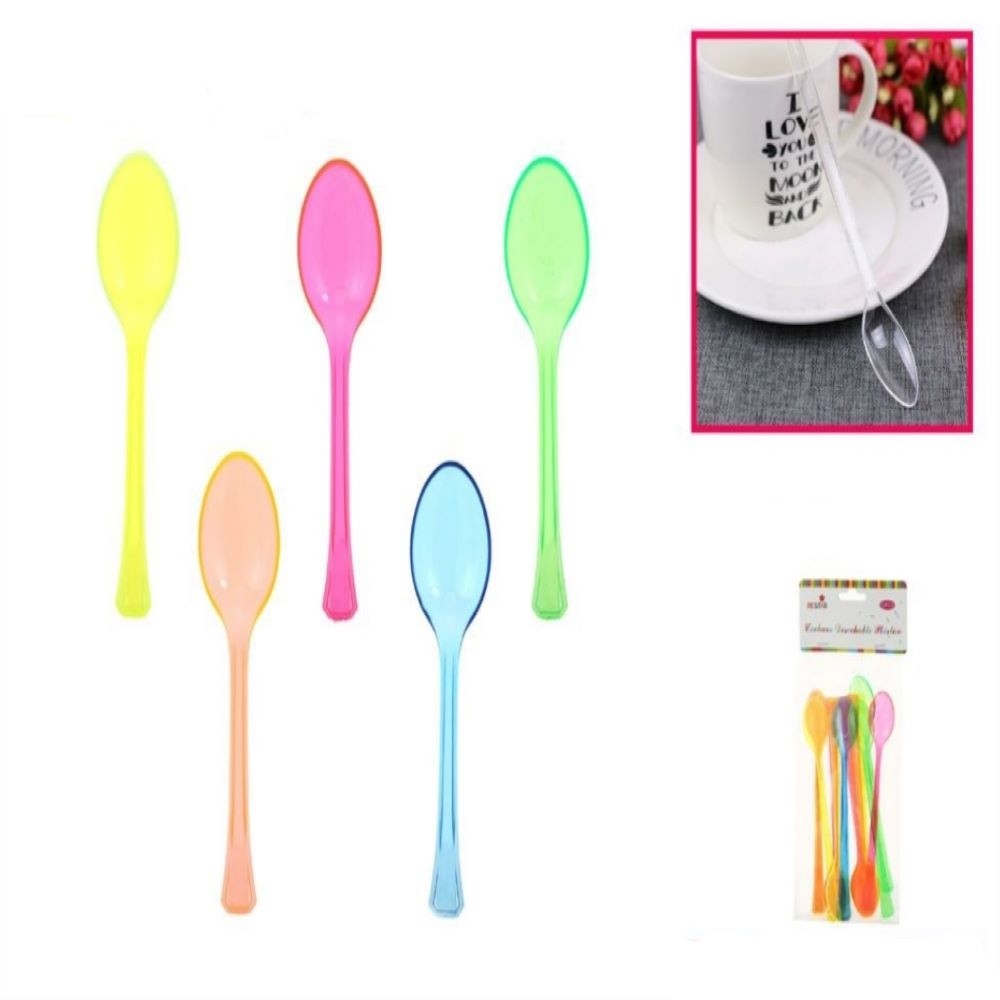 12PCS CUCHARA DESECHABLE NEÓN