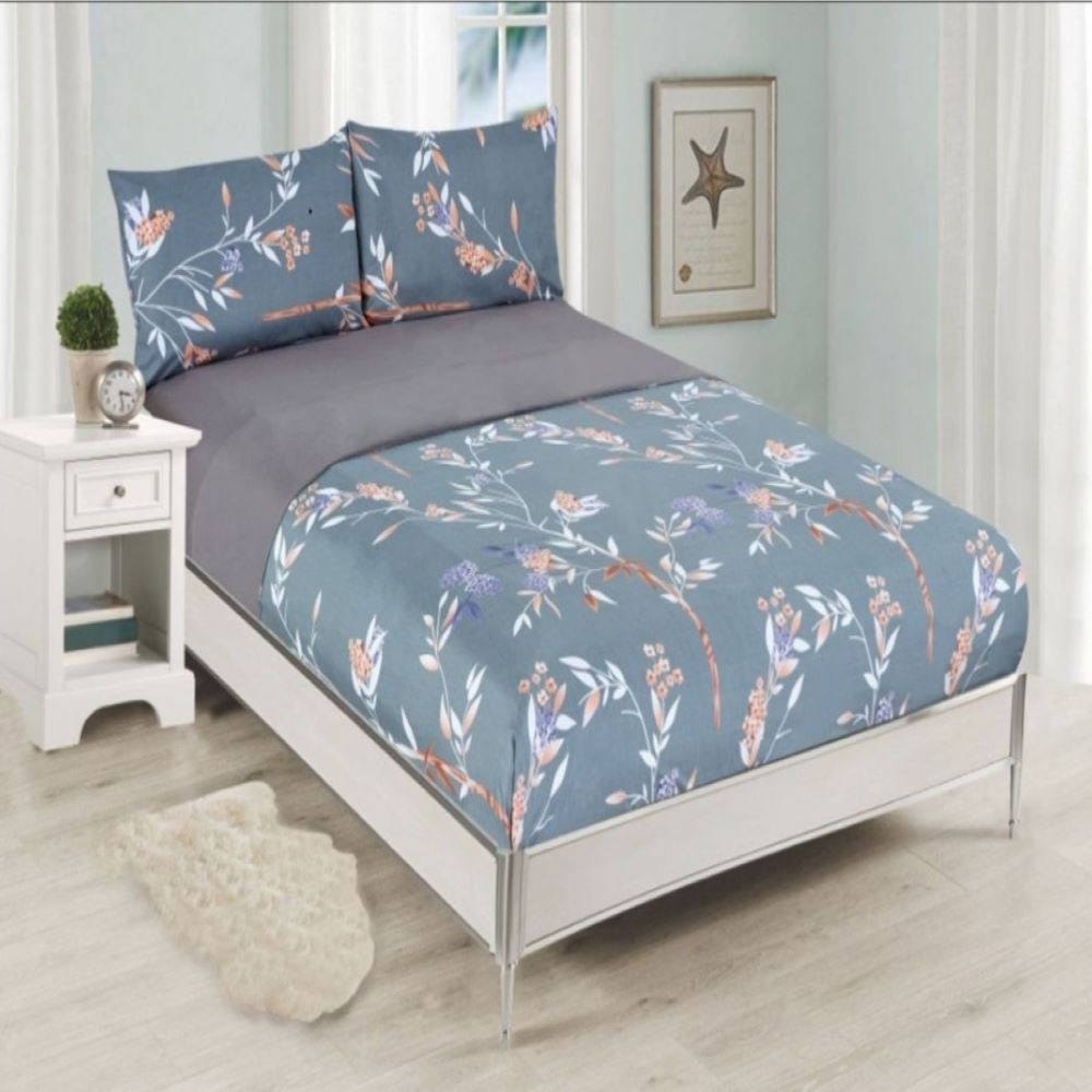 4P SABANAS- FLORAL/NARANJA 135