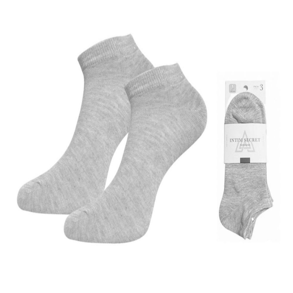 3P WOMEN'S SHORT SOCKS-GRAY