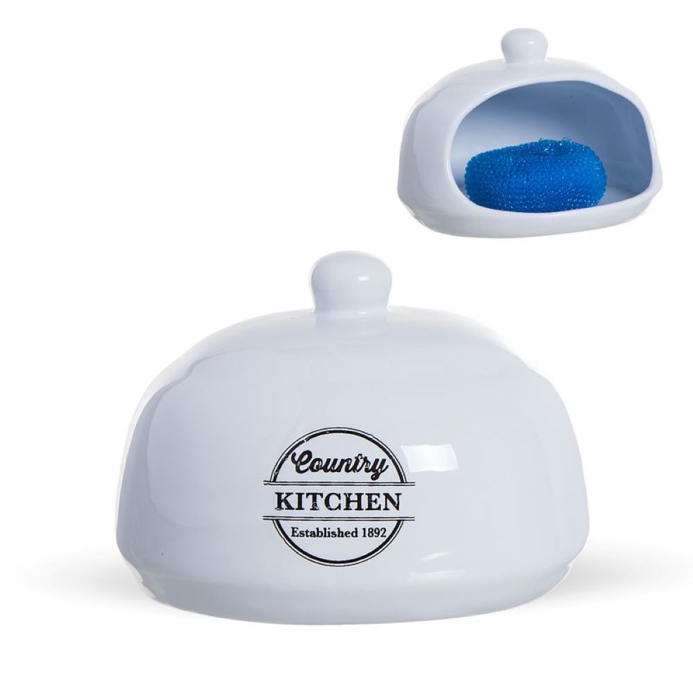 SOAP DISH W/SCOURER- COUNTRY
