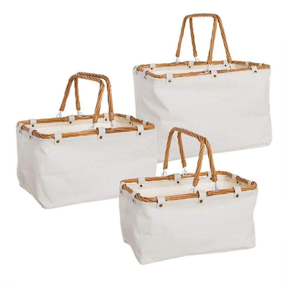 NATURAL WHITE / WOOD BASKET