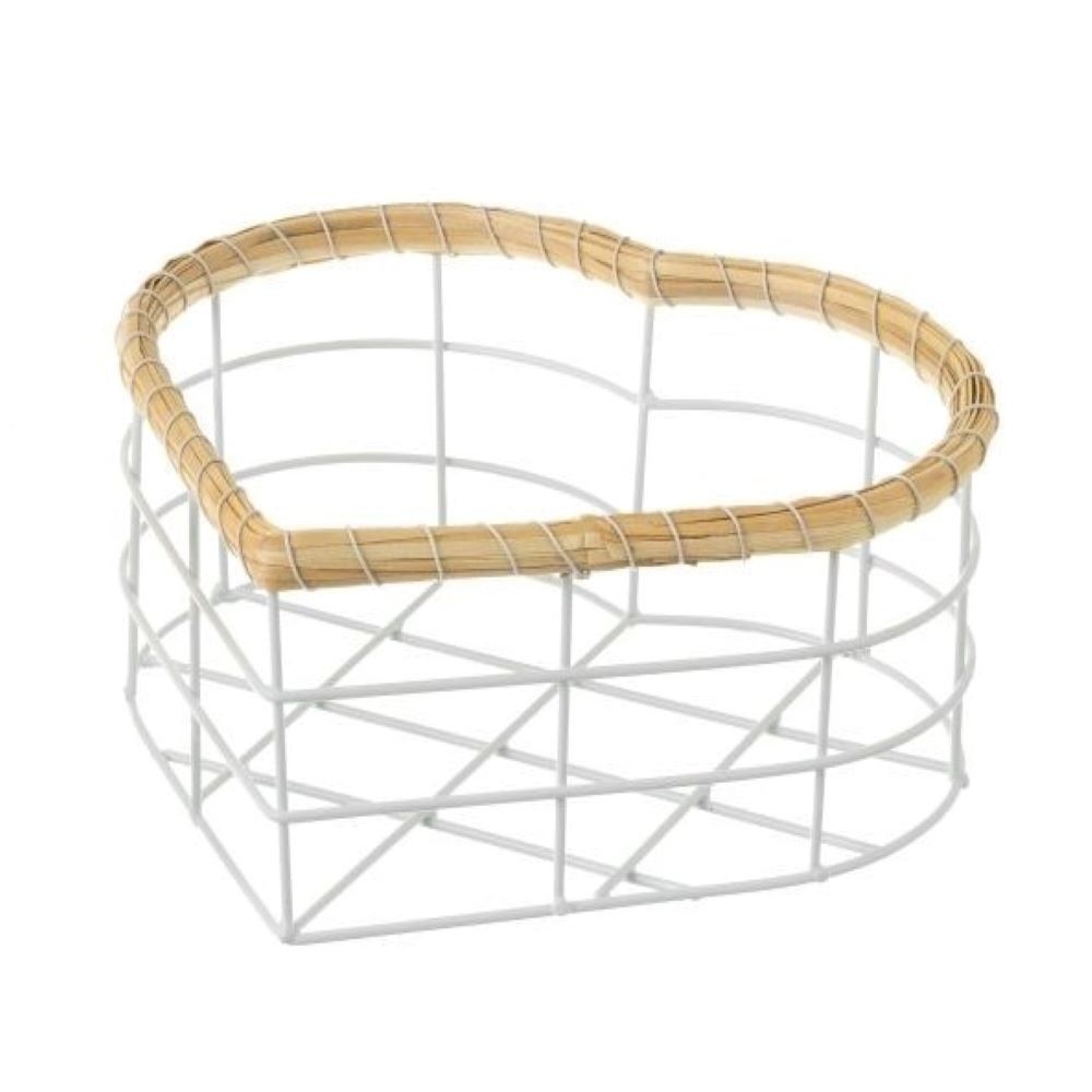 BASKET HEART-WHITE L