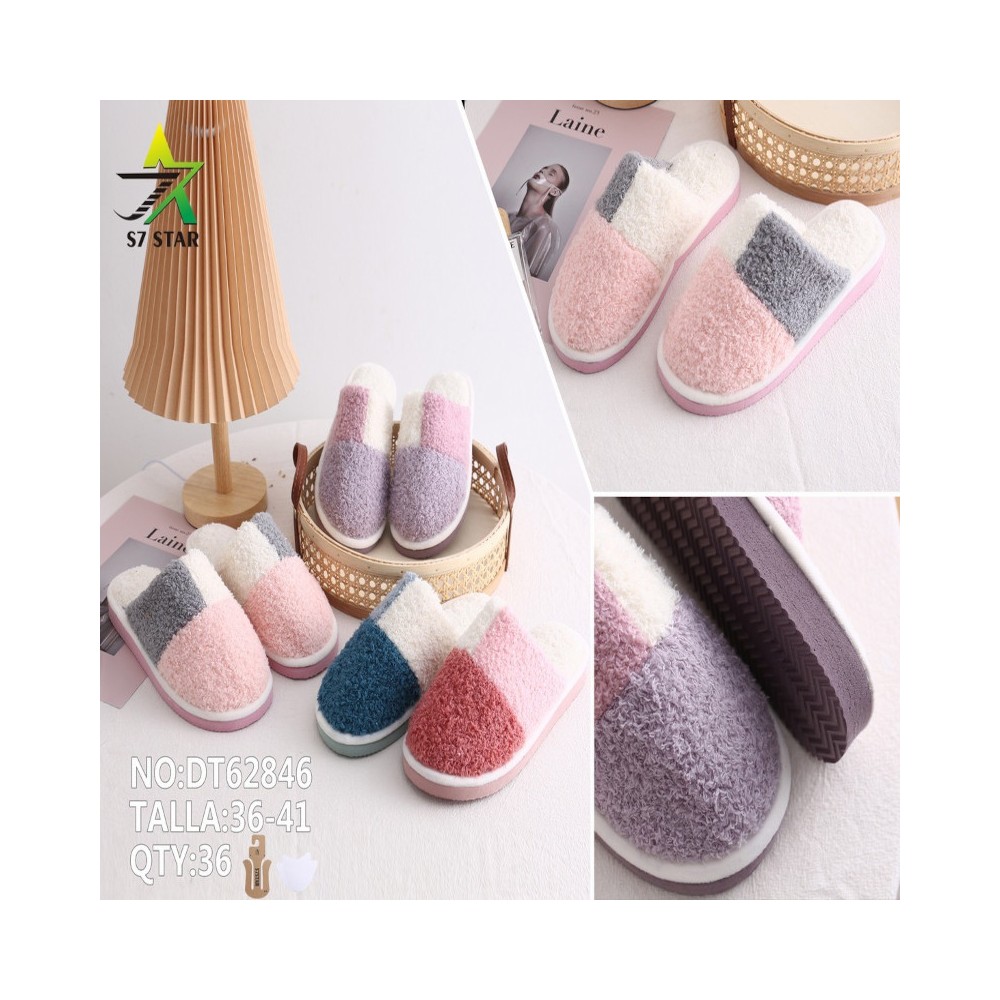 PANTUFLAS TRICOLOR DE ALGODÓN