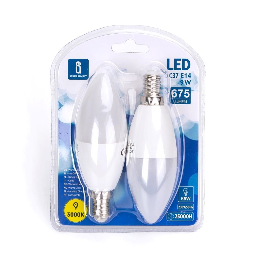 LED E14 9W 3000K/DOBLE